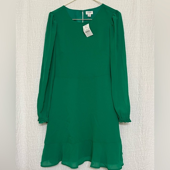 J. Crew Dresses & Skirts - J. Crew NWT Vibrant Green Long Sleeve Dress